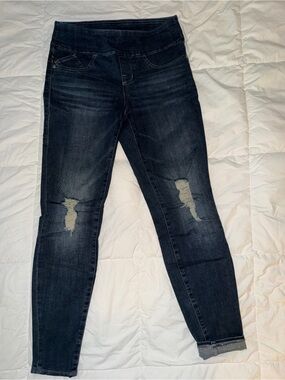 Rock & Republic Blue Skinny Jeans with Knee Distressing